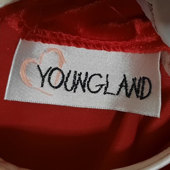 Youngland VTG Baby Red Velvet Jumper Christmas Romper Holiday Girls 6-9 months - Picture 8 of 10